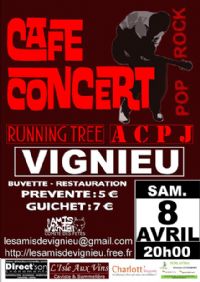 Café Concert : A C P J + Running Tree. Du 8 au 9 avril 2017 à Vignieu. Isere.  20H00